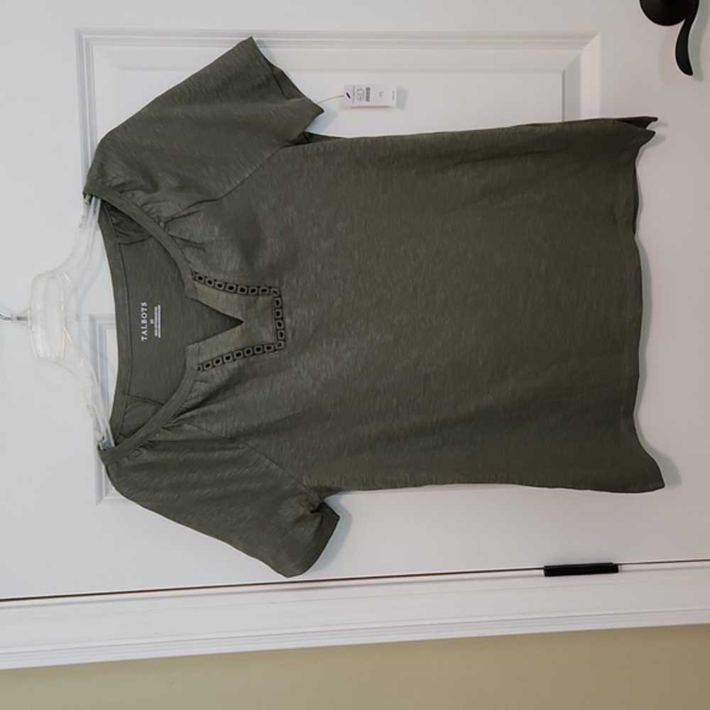 Talbots Cotton Shirt Sleeve Top